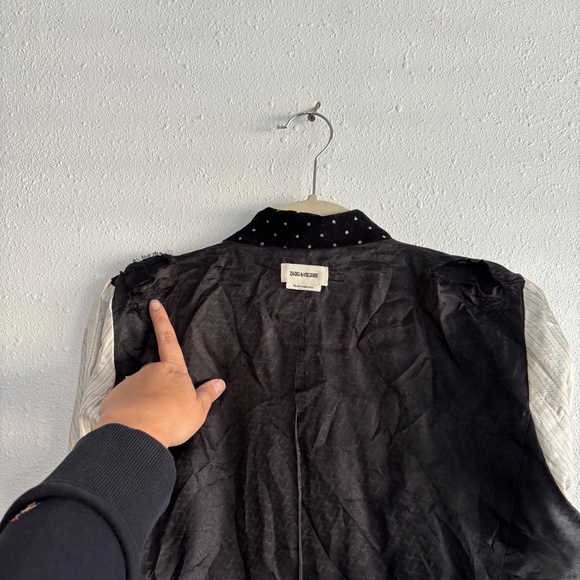 Zadig & Voltaire Black Visko Velvet Glitter Dots Blazer - Picture 9 of 14